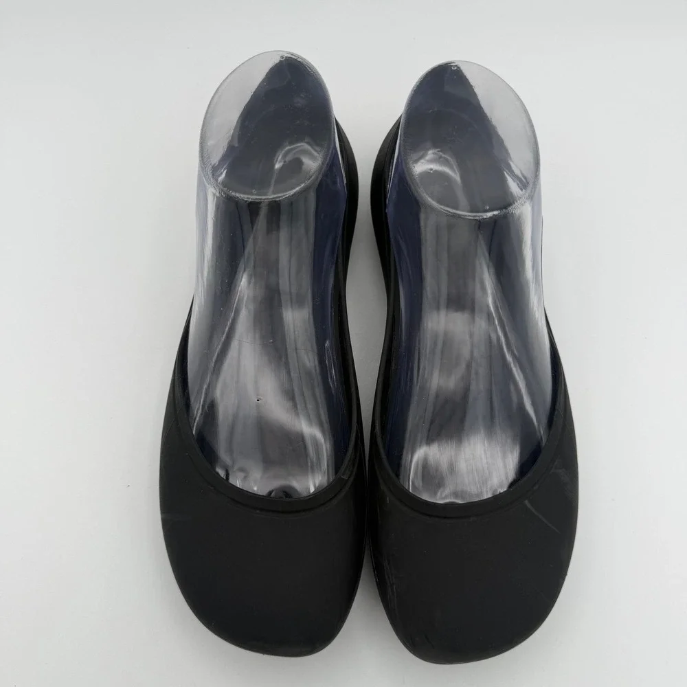 Women's Crocs Brooklyn Black Ballet Dance Dress Flat Slip-On‎ Shoes Size 7